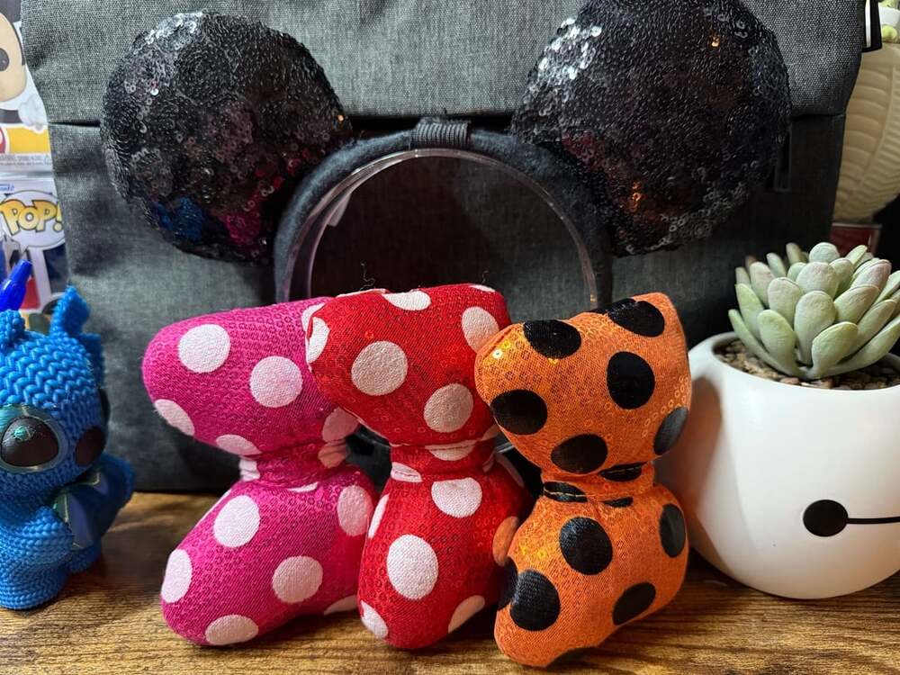 Disney Black Sequin Minnie Ears with InterchangeablePolka Dots Bows